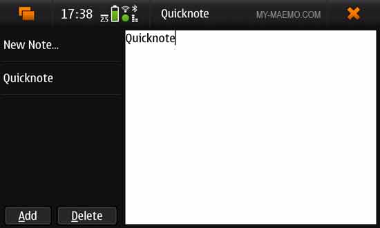 Quicknote for Nokia N900 / Maemo 5