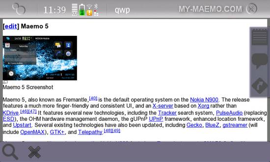 QWP for Nokia N900 / Maemo 5