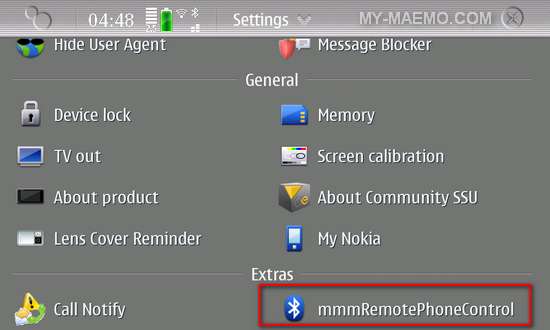 mmmRemotePhoneControl for Nokia N900 / Maemo 5