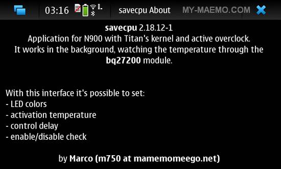 SaveCPU for Nokia N900 / Maemo 5