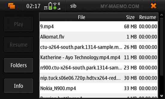 SiB for Nokia N900 / Maemo 5