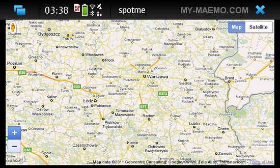 SpotMe for Nokia N900 / Maemo 5