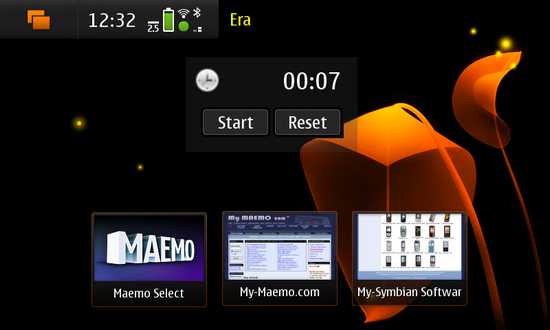 Stopwatch-Home for Nokia N900 / Maemo 5