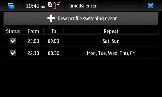 TimedSilencer for Nokia N900 / Maemo 5