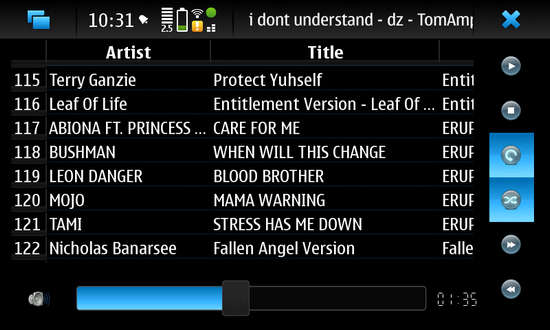 TomAmp Music Player for Nokia N900 / Maemo 5
