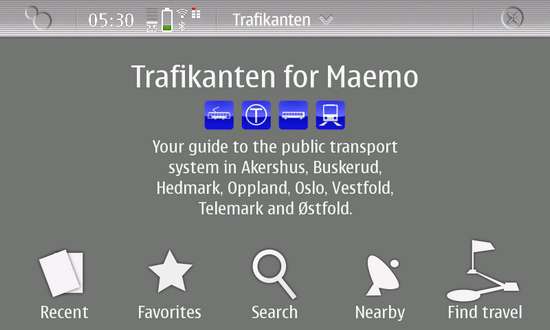 Trafikanten for Nokia N900 / Maemo 5