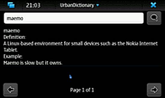 PGZ Urban Dictionary for Nokia N900 / Maemo 5