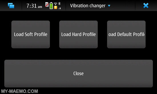 Vibration Changer for Nokia N900 / Maemo 5