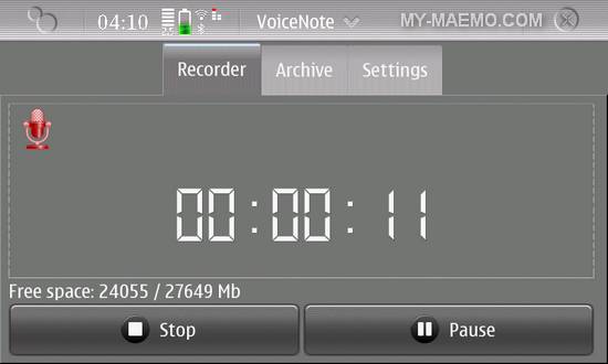 VoiceNote for Nokia N900 / Maemo 5