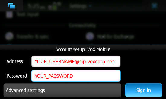 VoX Mobile VoIP for Nokia N900 / Maemo 5