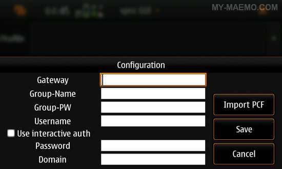 VPNC GUI for Nokia N900 / Maemo 5