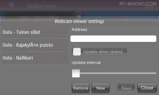 Webcam Viewer for Nokia N900 / Maemo 5