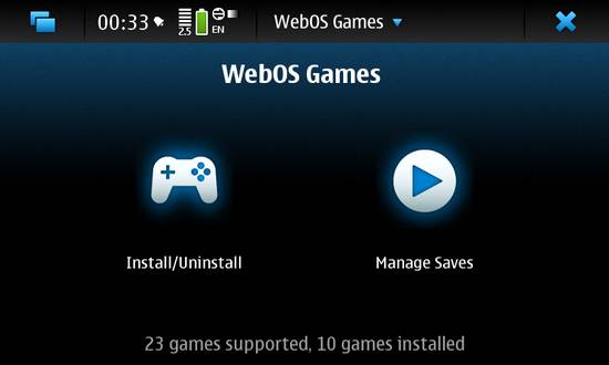 WebOS Games Manager for Nokia N900 / Maemo 5