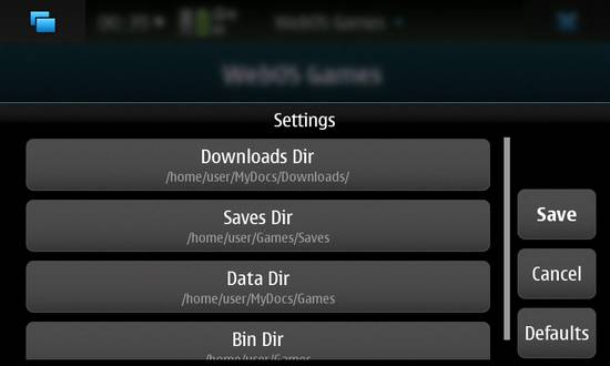 WebOS Games Manager for Nokia N900 / Maemo 5