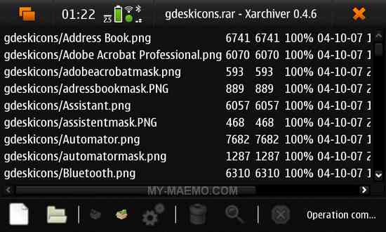 Xarchiver for Nokia N900 / Maemo 5